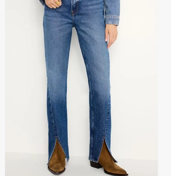 Good American Good Icon Twisted Slit Denim Jeans - Picture 2 of 11
